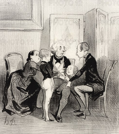 Un petit jeu de société, 1842. Creator: Honore Daumier.