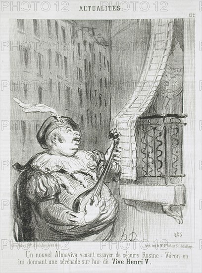 Un nouvel Almaviva.., 1851. Creator: Honore Daumier.