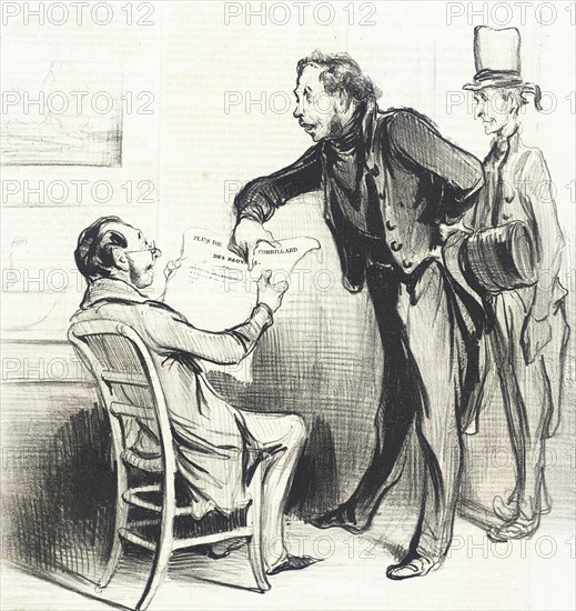 Oui, Monsieur, moyennant un petit abonnement à notre assurance.., 1838. Creator: Honore Daumier.