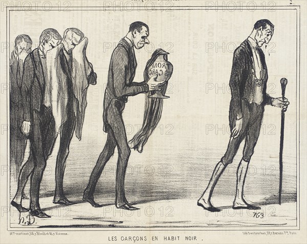 Les Garçons en habit noir, 1855. Creator: Honore Daumier.