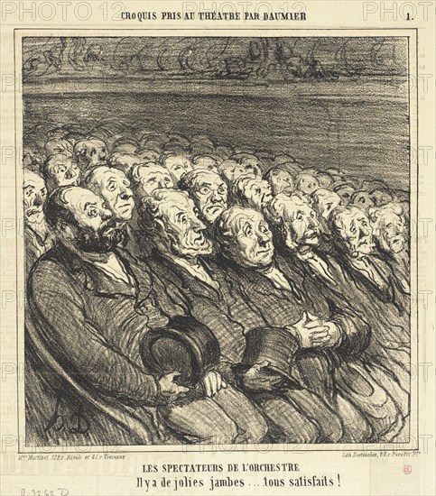 Les Spectateurs de l'orchestre, 1864. Creator: Honore Daumier.