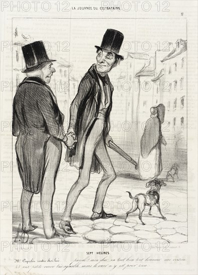 Sept heures, 1839. Creator: Honore Daumier.