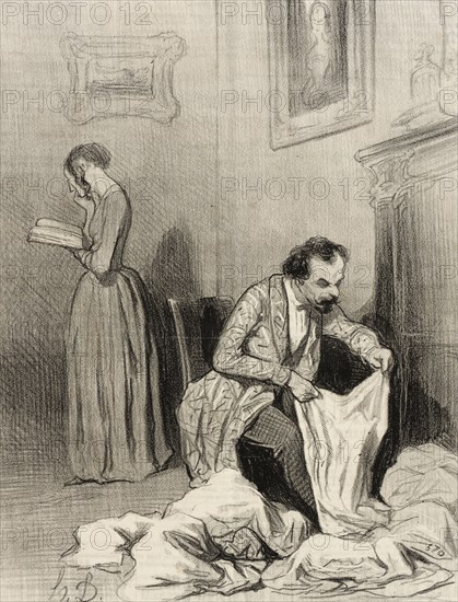 Depuis que Virginie a obtenu le septième accessit.., 1844. Creator: Honore Daumier.