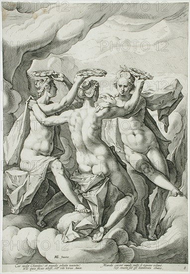 The Three Graces, 1588. Creator: Jacob Matham.