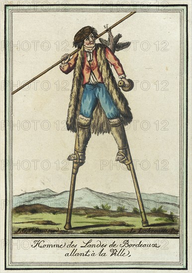 Costumes de Différent Pays, 'Homme des Landes de Bordeaux Allant à la Ville', c1797. Creator: Jacques Grasset de Saint-Sauveur.