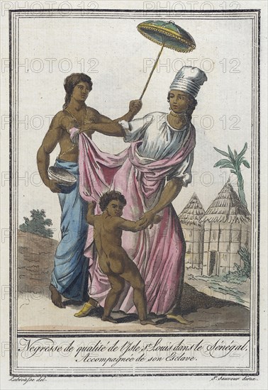Costumes de Différents Pays, 'Negresse de Qualité de l'Isle St. Louis dans le Sénégal..., c1797. Creator: Jacques Grasset de Saint-Sauveur.