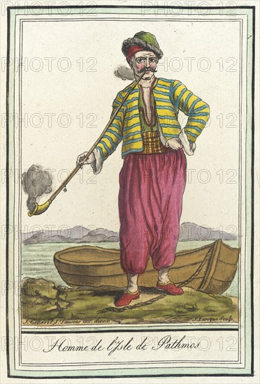 Costumes de Différents Pays, 'Homme de l'Isle de Pathmos', c1797. Creator: Jacques Grasset de Saint-Sauveur.