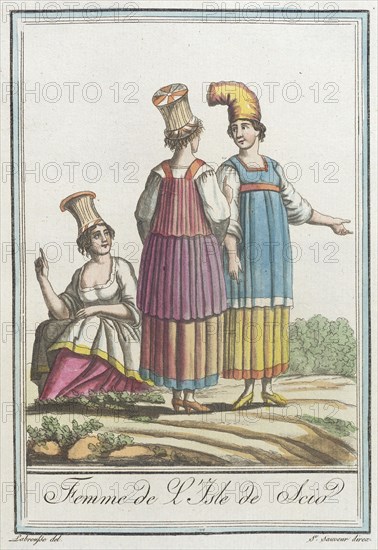 Costumes de Différents Pays, 'Femme de l'Isle de Scio', c1797. Creator: Jacques Grasset de Saint-Sauveur.