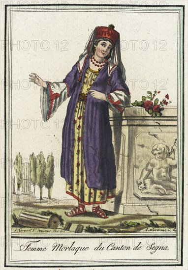 Costumes de Différents Pays, 'Femme Morlaque du Canton de Segna', c1797. Creator: Jacques Grasset de Saint-Sauveur.