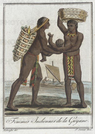 Costumes de Différents Pays, 'Femmes Indiennes de la Guyane', c1797. Creator: Jacques Grasset de Saint-Sauveur.