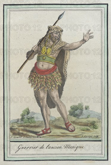 Costumes de Différents Pays, 'Guerrier de l'Ancien Mexique', c1797. Creator: Jacques Grasset de Saint-Sauveur.