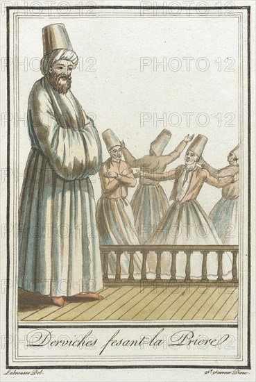 Costumes de Différents Pays, 'Derviches Fesant la Prierel', c1797. Creator: Jacques Grasset de Saint-Sauveur.