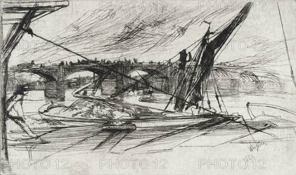 Vauxhall Bridge, 1861. Creator: James Abbott McNeill Whistler.