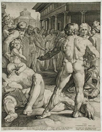 Odysseus Defeating Irus, 1589. Creator: Jan Muller.
