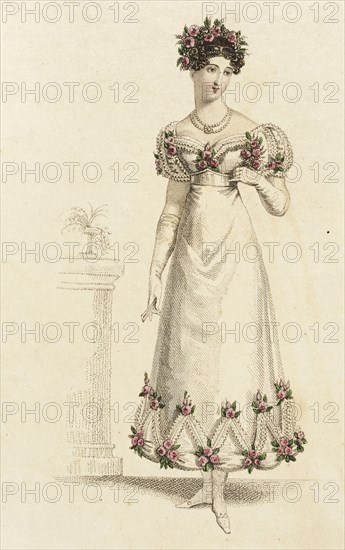 Fashion Plate (Parisian Ball Dress), 1820. Creator: John Bell.