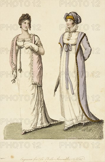 Fashion Plate (La Belle Assemblée), 1807. Creator: John Bell.