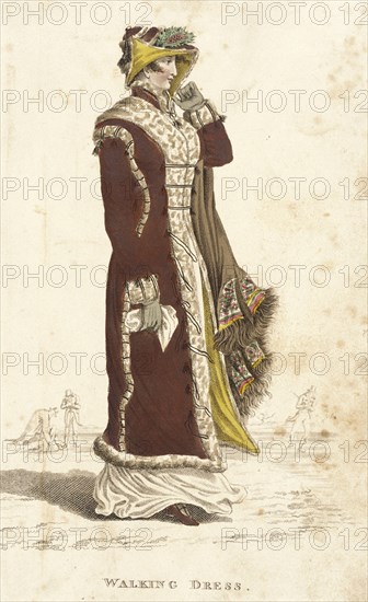 Fashion Plate (Walking Dress), 1812. Creator: John Bell.