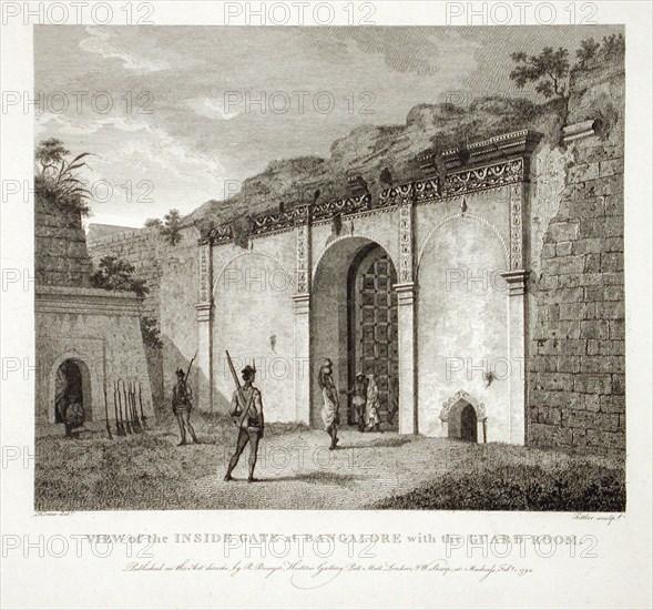 View of the Inside Gate at Bangalore, Mysore, 1794. Creator: Robert Home.