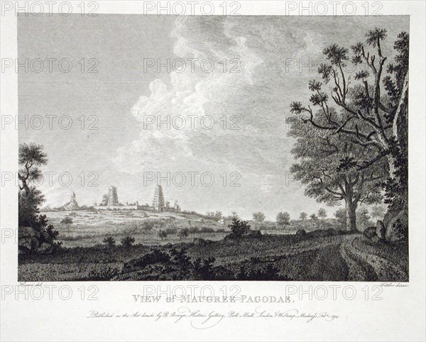 View of Maugree Pagodas, 1794. Creator: Robert Home.