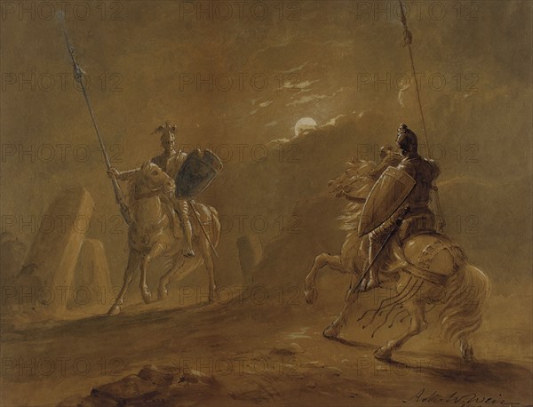 Knight's Encounter, 1855. Creator: Robert Walter Weir.