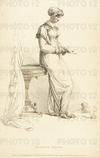 Fashion Plate (Morning Dress), 1813. Creator: Rudolph Ackermann.