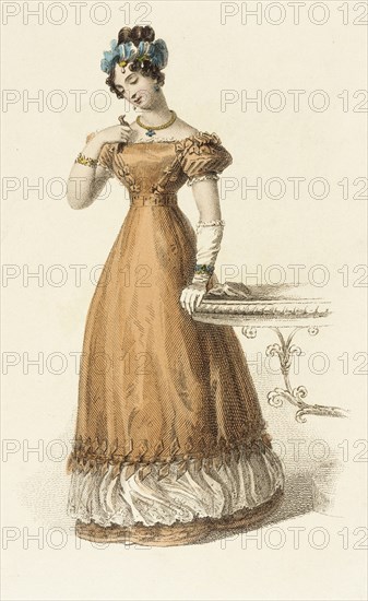 Fashion Plate (Evening Dress), 1826. Creator: Rudolph Ackermann.