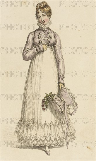 Fashion Plate (Walking Dress), 1817. Creator: Rudolph Ackermann.