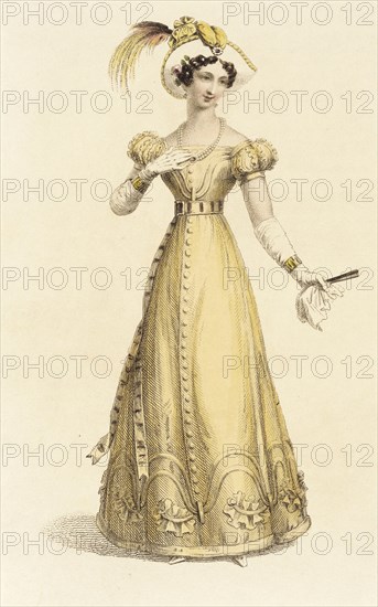 Fashion Plate (Dinner Dress), 1826. Creator: Rudolph Ackermann.