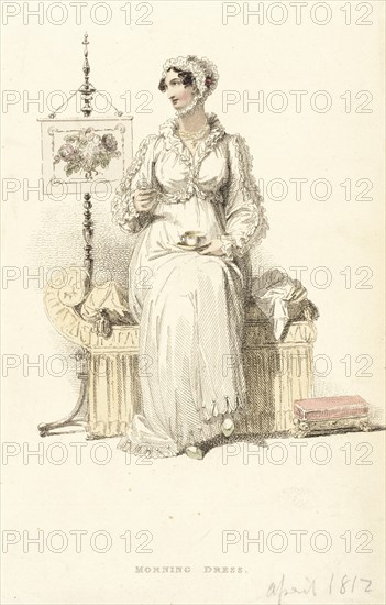 Fashion Plate (Morning Dress), 1814. Creator: Rudolph Ackermann.