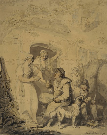 A Stop at the Inn, 1794. Creator: Thomas Rowlandson.