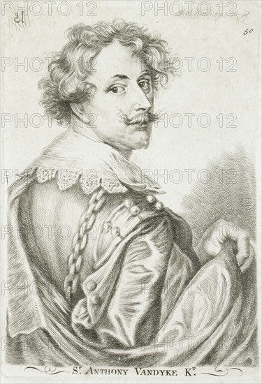 Portrait of Anthony Van Dyck, 1757. Creator: Thomas Worlidge.