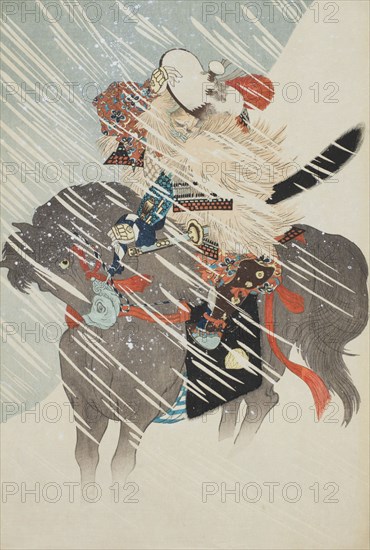 Scene from the Genpei Wars (image 3 of 3), 19th century. Creator: Chikanobu Yoshu.