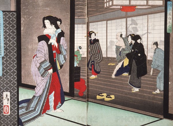 The Story of Shiraito, a Courtesan of the Hashimoto House, 1886. Creator: Tsukioka Yoshitoshi.