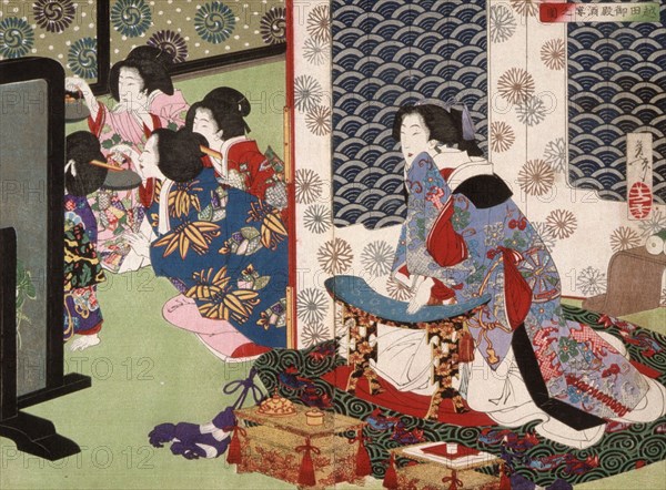 A Banquet at the Koshida Palace, 1886. Creator: Tsukioka Yoshitoshi.