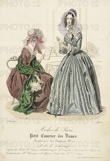 Fashion Plate (Modes de Paris), 1843. Creator: Unknown.