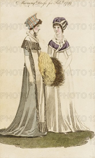 Fashion Plate (Morning Dress for Febr. 1799), 1799. Creator: Unknown.