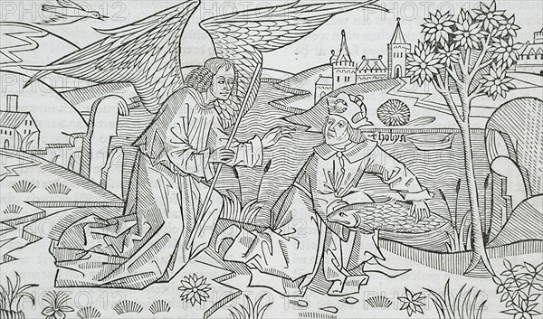 Tobias and the Angel, published 1483. Creator: Unknown.