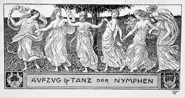 Procession and dance of the nymphs, c1898. Creator: Wilhelm Volz.