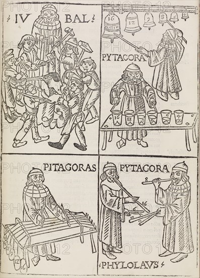 Musical theories of Pythagoras, 1492. Creator: Unknown.