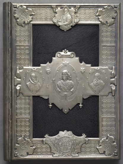 Cover of "Christopher Plantin and the Plantin-Moretus Museum at Antwerp", 1888. Creator: Émile Carayon.