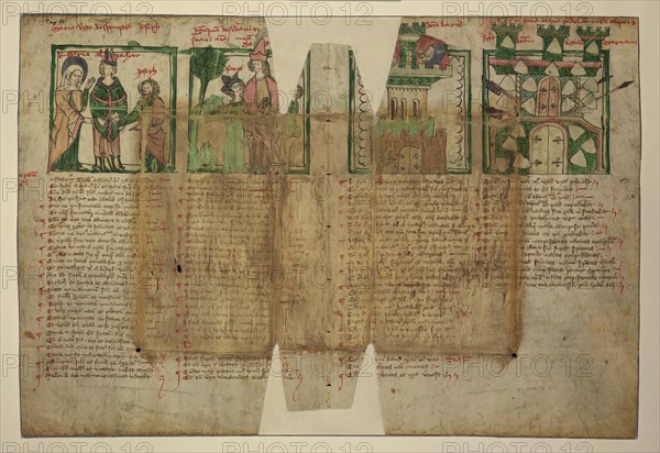 Two Leaves from the Mirror of Human Salvation, late 14th century. Creator: Unknown.