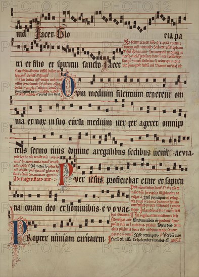 Leaf from an Antiphonary, early 14th century.  Creator: Gerwich.