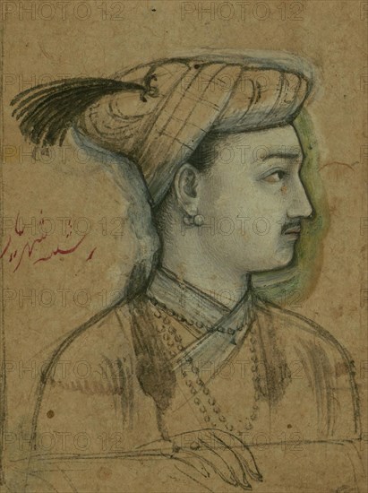 Single Leaf of a Portrait of Shahriyar, 11th century AH/AD 17th century. Creator: Unknown.