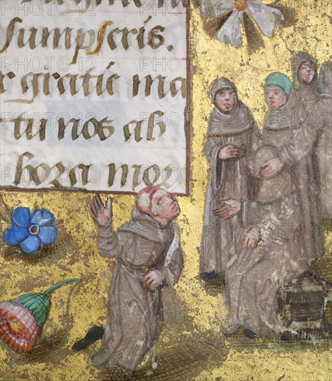 Monks - detail from a Book of Hours, c1490.  Creator: Unknown.