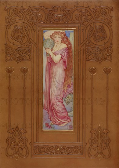 Cover of "Recuyell of the Historyes of Troye", volume 2, 1892.  Creator: Cedric Chivers.