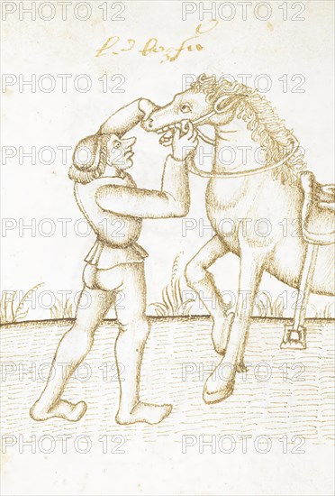 Man with horse, c1490.  Creator: Unknown.