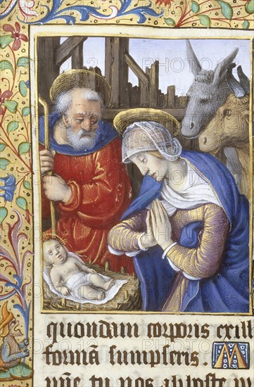 Joseph and Mary with the infant Jesus, late 15th century.  Creators: Jean Poyet, Workshop of Jean Poyer.