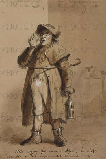 A Baltimore Watchman, 19th century. Creator: Alfred Jacob Miller.