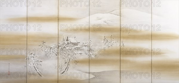 Byodo-in Temple in Winter, 1860-1870. Creator: Mori Kansai.