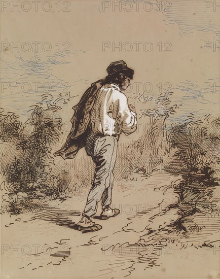 Man Walking, 1852-1866. Creator: Paul Gavarni.